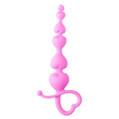 Pinkfarbene Analkugelkette mit herzfrmigem Griff