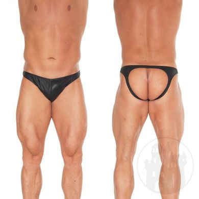 Leder Slip mit ffnung hinten