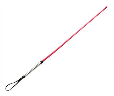 Rohrstock gummiberzogen Rot mit Edelstahlgriff