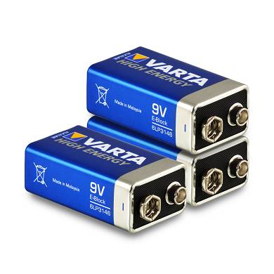 3 x Varta 9V Block High Energy Batterie 6LR61 E-Block Alkaline - 3 Stück
