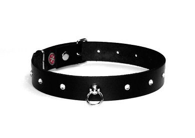 Halsband Ring der O ZIERLICH schwarz KRISTALL