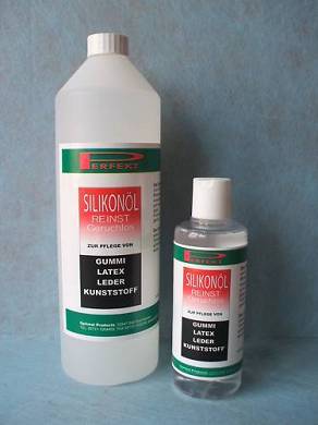 Silikonöl Gummi Latex Leder Pflege 1 Liter und 250 ml PE