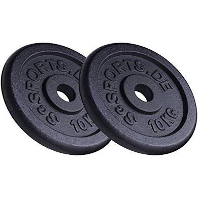 ScSPORTS 20 kg Hantelscheiben-Set Gusseisen 2 x 10 kg Gewichte 30/31 mm Bohrung