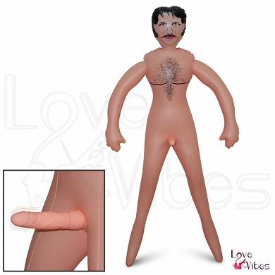 Mnnliche aufblasbare Gummipuppe mit Vibration