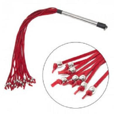 Flogger Rot Wildleder Peitsche mit Kugeln