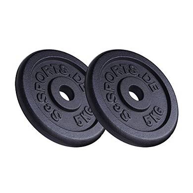 ScSPORTS 10 kg Hantelscheiben-Set Gusseisen 2 x 5 kg Gewichte 30/31 mm Bohrung