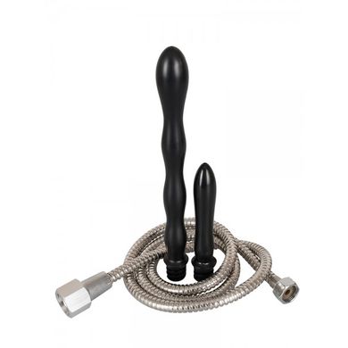 Deluxe Shower Me: Intimduschen-Set mit Schlauch, silber/schwarz