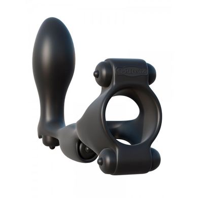 C-Ringz Ultimate Ass-Gasm: Vibro-Penisring mit Vibro-Analplug, schwarz