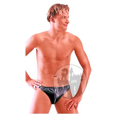 Leder Herrenslip mit Reiverschluss
