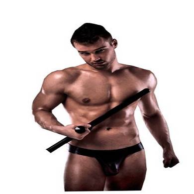 Herren schwarzer wetlook Lack Jock Jockstrap - PASSION 008