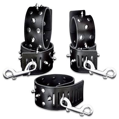 Leder Fesselset mit Dornennieten