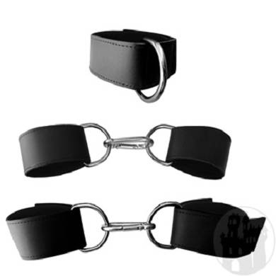 Leder Fesselset - schwarz