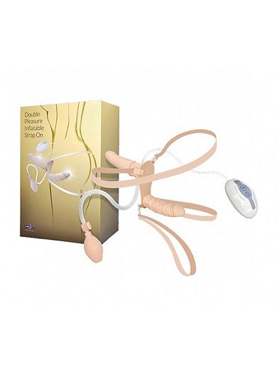 Double Pleasure Inflatable Strap On: Vibro-Strap-On, haut