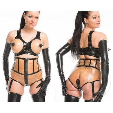 Latex Strapsmieder im Korsettlook