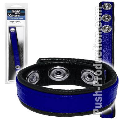 push-xtreme-leather-leather-cockring-strap-band-blue