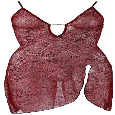 Partykleid aus bordeauxrotem Netz
