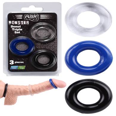 push-monster-cockring-donut-triple-set