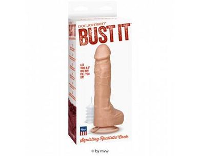 Doc Johnson Bust It Squirting Realistic Cock white Dildo