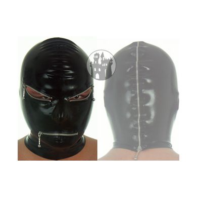 latex-maske-silberfarbener-zipper