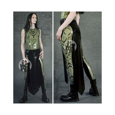 Latex Herrenrock mit offenen Seiten