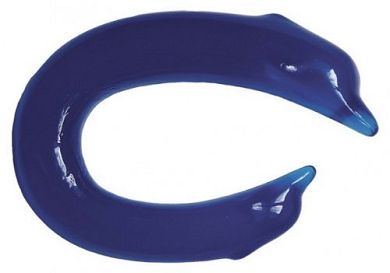 Doppel-Dildo in Delphin-Form in blau. Länge: 30cm. Ø 2.2cm-3.2cm