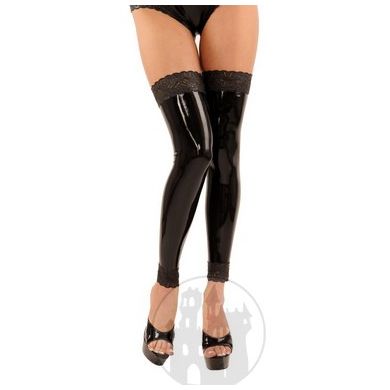 Latex Bein-Stulpen mit Spitzenabschlu