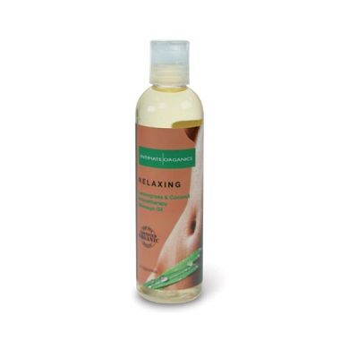 Intimate Organics Relax Aromatherapy Massageöl Zitronengras und Kokosnuss. 120 m
