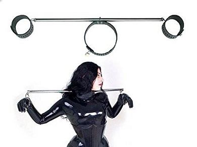 Bondage Halskorsett Extrem BDSM Erotik Spreizstange Leder Fesseln Fesselset Handfesseln Ha