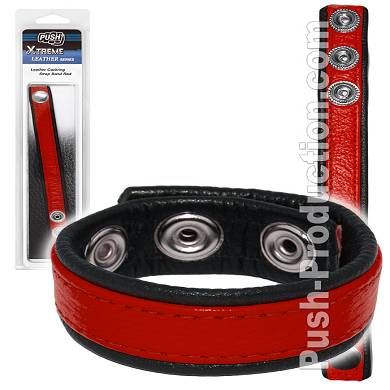 push-xtreme-leather-leather-cockring-strap-band-red