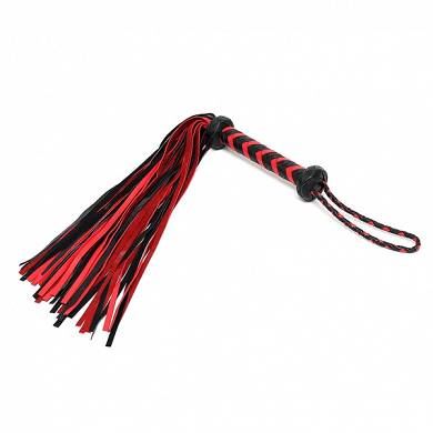 geflochtener-flogger-schwarzrot