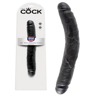 king-cock-12-inch-slim-double-dildo-black