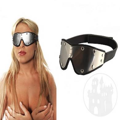 Augenmaske aus Leder & Metal