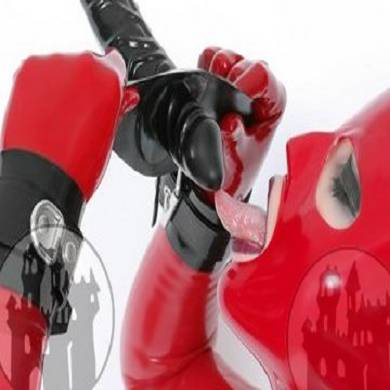 Latex Knebel-Dildo massiv m. Schnallenverschluss