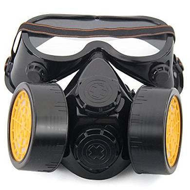 TRIXES Atemschutzmaske und Schutzbrille gegen Staub und Farblack mit zwei Filtern