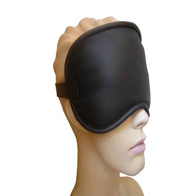 Leder Augenmaske verstellbar Schwarz