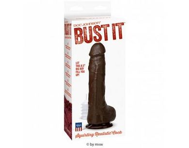 Doc Johnson Bust It Squirting Realistic Cock black Dildo