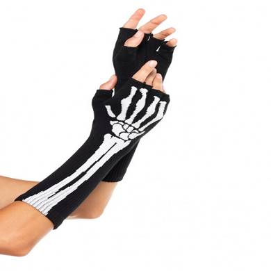 Fingerlose Skelett Handschuhe - ellenbogenlang