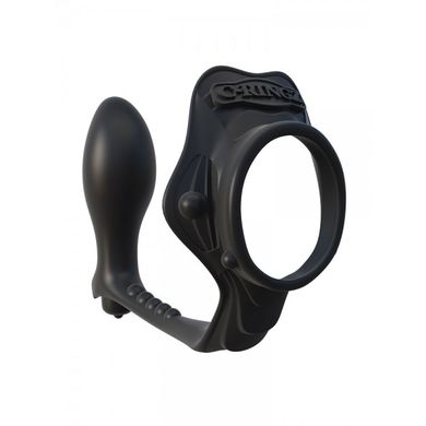 C-Ringz Rock Hard Ass-Gasm: Penis- /Hodenring mit Analplug, schwarz