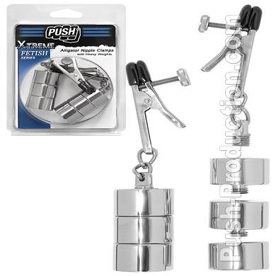 push-xtreme-fetish-alligator-nipple-clamps-with-heavy-weight