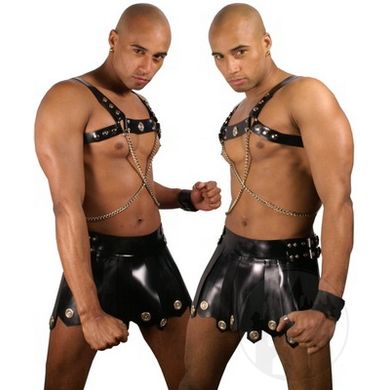 Latex Gladiator-Rock mit Schnallen