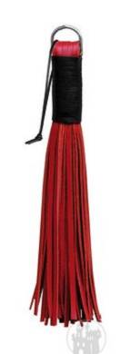 Leder Peitsche rot m. 50 Riemen
