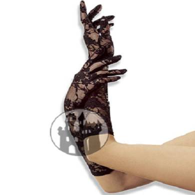 Netzhandschuhe mit Blumenmuster - ellenbogenlang