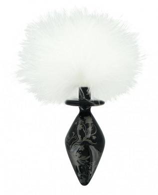 schwarzer-glas-bunny-tail-analplug