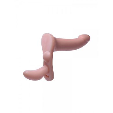 Strap U Plena II: Strap-On mit Doppeldildo, schwarz/haut