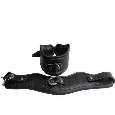 Leder Halsfessel Professional Wave Schwarz