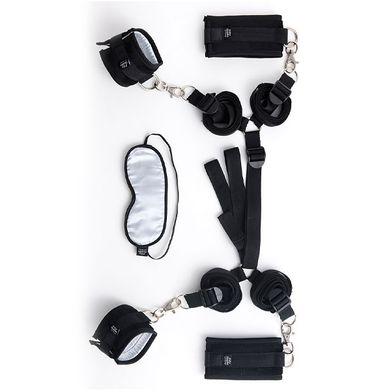 Shades of Grey: Hard Limits Bettfessel-Set, schwarz/silber