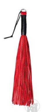 Leder Peitsche rot m. 72 Riemen