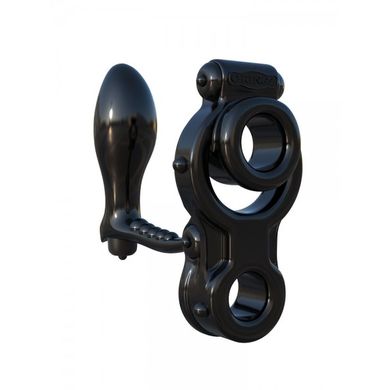 C-Ringz Ironman Ass Gasm: Vibro-Penis-/Hodenring mit Analplug, schwarz