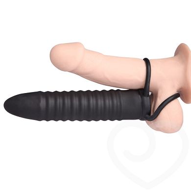 Fetish Fantasy gerippter Strapon-Dildo für doppelte Penetration