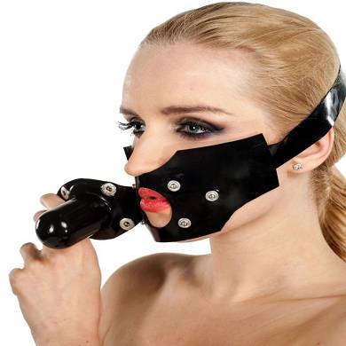 Latex Knebel mit Innendildo